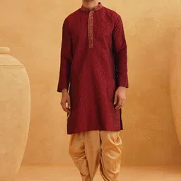 SOJANYA Paisley Woven Design Regular Straight Kurta With Dhoti Pant-picture-28