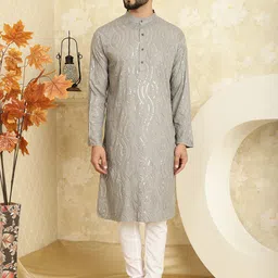 SOJANYA Embroidered Sequinned Pure Cotton Kurta with Pyjama Set-39