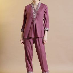 STYLEBAAZI Women Embroidered Regular Thread Work Kurti with Trousers-image-76