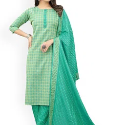 FASHIRE Women Regular Pure Cotton Kurta with Trousers & With Dupatta-0