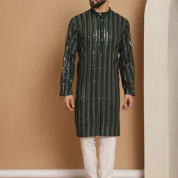 Anouk Embroidered Regular Thread Work Pure Cotton Kurta with Churidar-picture-31