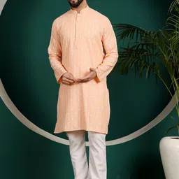Armaan Ethnic Striped Regular Pure Cotton Kurta with Pyjamas-picture-11