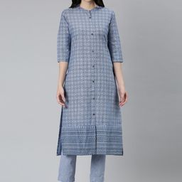 Marcia Ethnic Motifs Printed Regular Pure Cotton Kurta With Trousers-picture-29