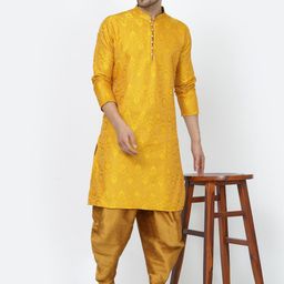 Sydney Heights Ethnic Motifs Regular Thread Work Kurta with Dhoti Pants-13