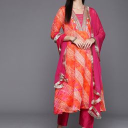 Varanga Leheriya Printed Straight Kurta with Trousers & With Dupatta-picture-29
