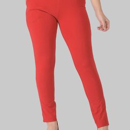 Dollar Missy Women Red Relaxed Wrinkle Free Cotton Trousers-image-70