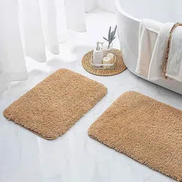 Nautica Set Of 2 Brown Solid 2800 GSM Bath Rugs-6