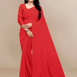 Sidhidata Red Pure Georgette Saree-picture-23