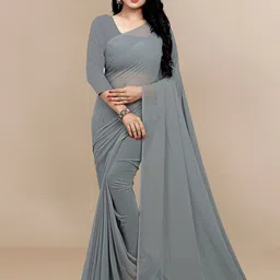 Sidhidata Grey Pure Georgette Saree-image-14