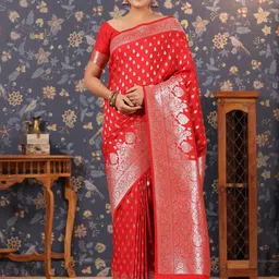 House of Pataudi Ethnic Motifs Woven Design Banarasi Saree-picture-40