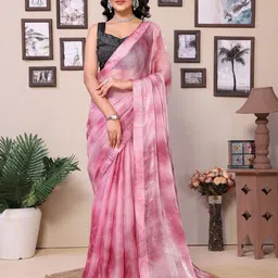 Panzora Embellished Beads and Stones Jimmychoo Saree With Unstitched Blouse Piece-picture-2