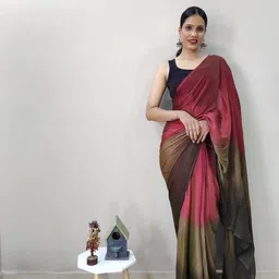 Mitera Red Ombre Dyed Ready To Wear Saree-22