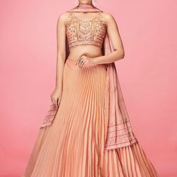 ODETTE Embellished Beads and Stones Ready to Wear Lehenga & Blouse With Dupatta-image-6