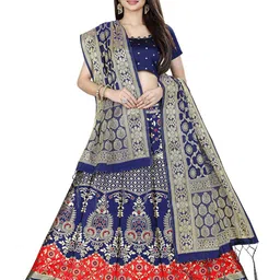 DIVASTRI Woven Design Semi-Stitched Lehenga & Unstitched Blouse With Dupatta-picture-23