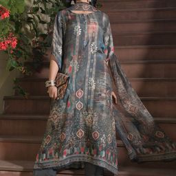 RangDeep Ethnic Motifs Printed Regular Kurta with Trousers & Dupatta-image-3