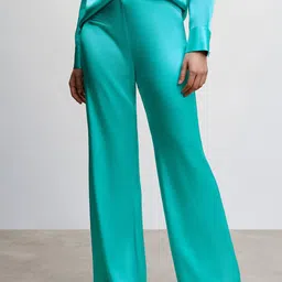 MANGO Women Satin Finish Parallel Trousers-image-71