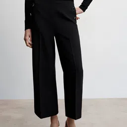 MANGO Women Button Cropped Trousers-image-38