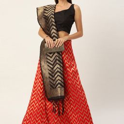 KALINI Woven Design Semi-Stitched Lehenga & Blouse With Dupatta-picture-25