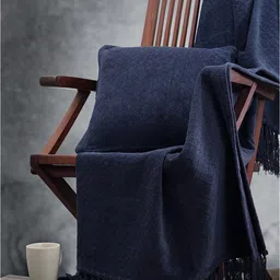 MASPAR Colorart Blaize Blue Cotton Square Cushion Cover-32