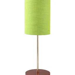 BTR CRAFTS Green & Brown Cylindrical Shaped Table Lamp with Adjustable Cord-40