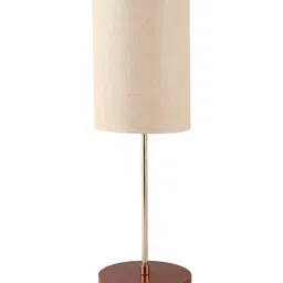 BTR CRAFTS Khaki & Brown Cylindrical Shaped Metal Table Lamp with Adjustable Cord-picture-55