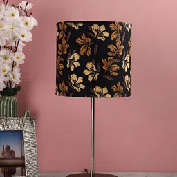 BTR CRAFTS Black & Beige Printed Table Lamp with Adjustable Cord-55