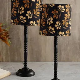 BTR CRAFTS Black & Gold-Toned 2 Pcs Printed Metal Spherical Table Lamp with Adjustable Cord-22