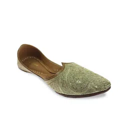 Fulkari Men Embroidered Leather Mojaris-image-11