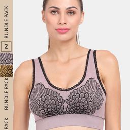 Amour Secret Pack of 2 Lightly Padded Anti Odour Sports Bra-image-38