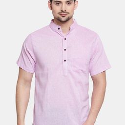 Enchanted Drapes Band Collar Cotton Kurta-image-61