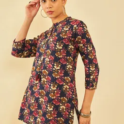Soch Mandarin Collar Floral Printed Tunic-picture-27
