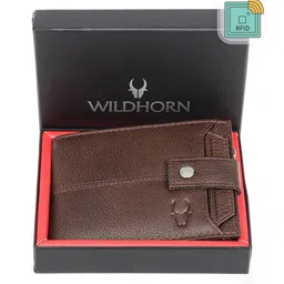 WildHorn Men Brown Textured Leather Two Fold Wallet With Removable Card Holder-14