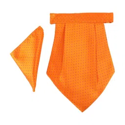 Alvaro Castagnino Men Orange & Pink Woven Design Cravat With Pocket Sqaure-image-84