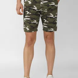 Van Heusen Sport Men Olive Green Camouflage Printed Shorts-image-13