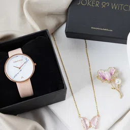 JOKER & WITCH Stainless Steel Watch Gift Set With Necklace & Brooch-image-42