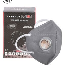 Action Unisex Pack Of 25 Grey Solid 5-Ply Outdoor Reusable Valved N95 Masks-23