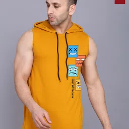 SLOWLORIS Pack of 2 Printed Hooded Gym Innerwear Vests-picture-43