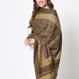 Zamour Women Abstract Woven Design Woollen Shawl-picture-29