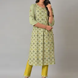 W Ethnic Motifs Printed Thread Work Kurta-picture-50
