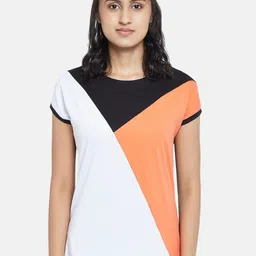 Ajile by Pantaloons Women White Colourblocked T-shirt-image-88