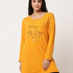 BAESD Graphic Printed Drop-Shoulder Sleeves Pure Cotton Longline T-shirt-image-36