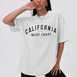 TRENDY RABBIT Women Typography Printed Hooded Extended Sleeves Applique T-shirt-image-69