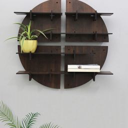 RANDOM Set of 4 Brown MDF Basic Wall Shelves-11