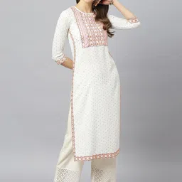 FASHION DEPTH Women White Ethnic Motifs Embroidered Kurta-picture-53
