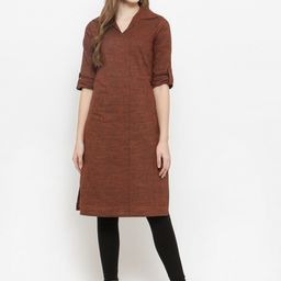 Sayesha Women Maroon Solid Cotton Kurta-image-84