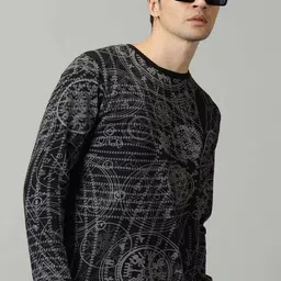 THE HOLLANDER Abstract Printed Cotton T-shirt-image-17