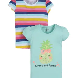 PLUM TREE Girls Pack of 2 Printed T-shirts-image-8