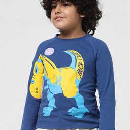 Jack & Jones Junior Boys Graphic Printed Round Neck Raglan Sleeves Pure Cotton T-shirt-picture-4