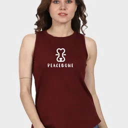 T-SHIRT TRUCK Typography Printed Sleeveless Cotton T-shirt-image-77