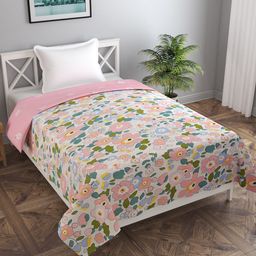 MORADO Pink & Off White Printed Reversable Single Duvet Cover-picture-37